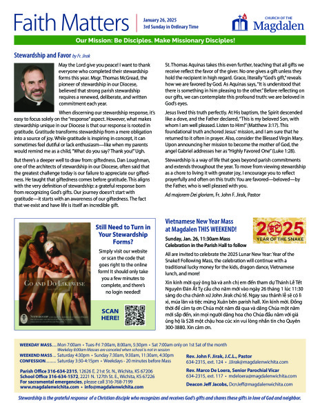 January 26, 2025 3rd Sunday in Ordinary Time