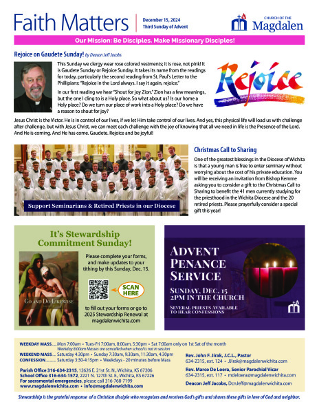 December 15, 2024 Third Sunday of Advent