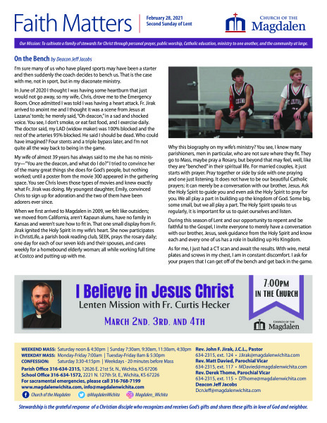 February 28, 2021 Second Sunday of Lent