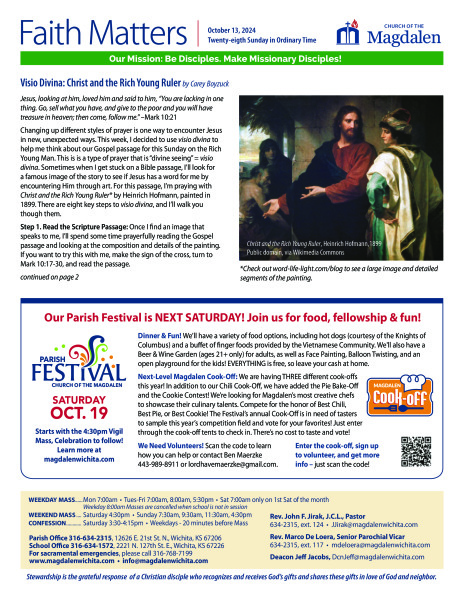 October 13, 2024 Twenty-eighth Sunday in Ordinary Time