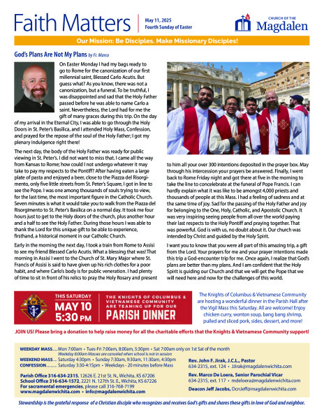 May 11, 2025 Fourth Sunday of Easter