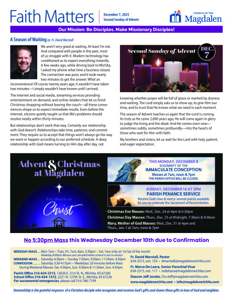 December 7, 2025 Second Sunday of Advent