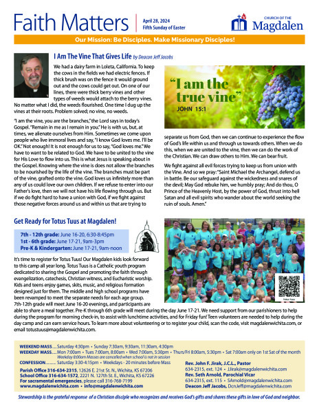 April 28, 2024 Fifth Sunday in Easter