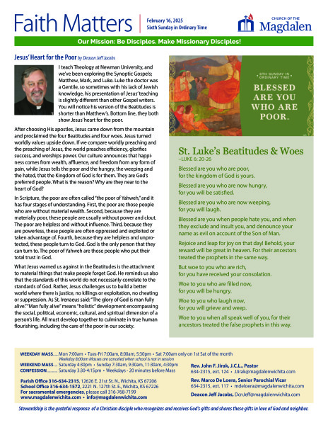 February 16, 2025 Sixth Sunday in Ordinary Time