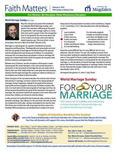 February 9, 2025 Fifth Sunday in Ordinary Time