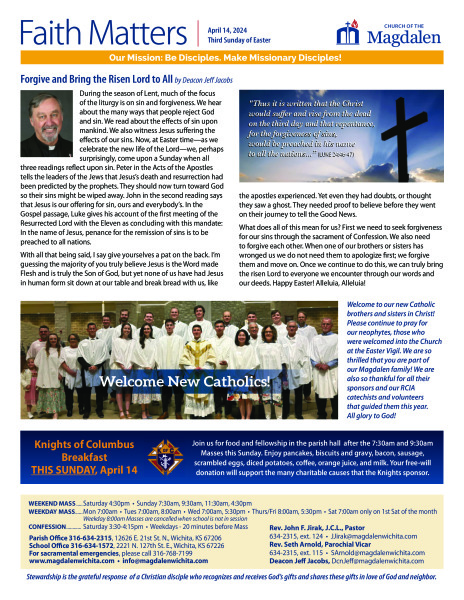 April 14, 2024 Third Sunday of Easter
