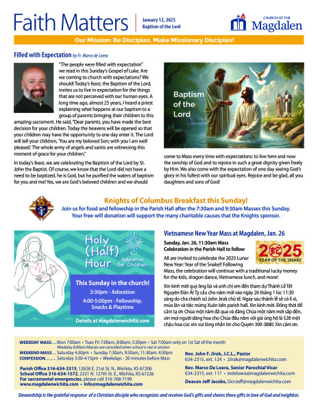 January 12, 2025 Baptism of the Lord