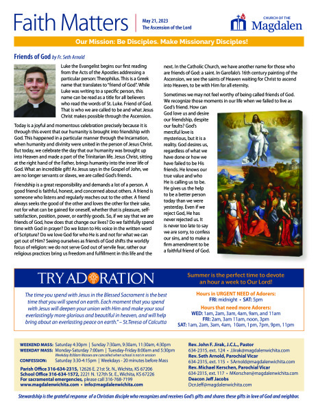 May 21, 2023 The Ascension of the Lord