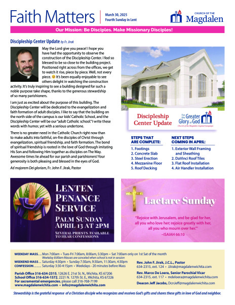 March 30, 2025 Fourth Sunday in Lent