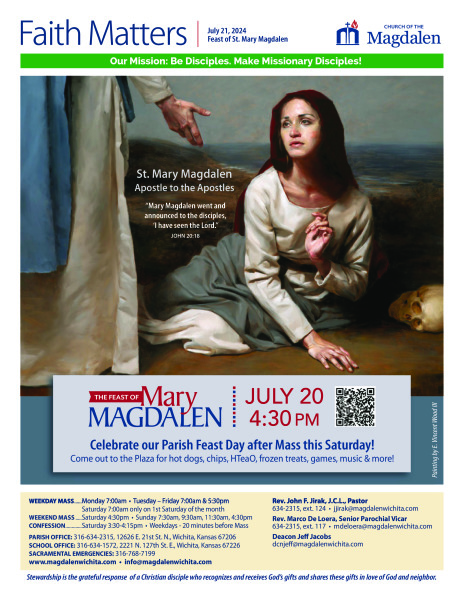 July 21, 2024 Feast of St. Mary Magdalen