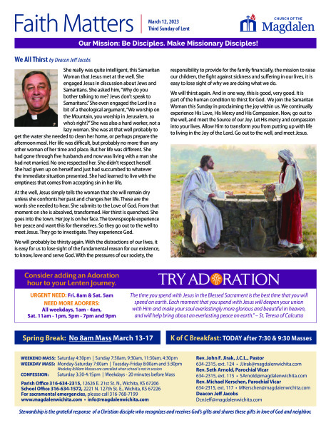 March 12, 2023 3rd Sunday of Lent