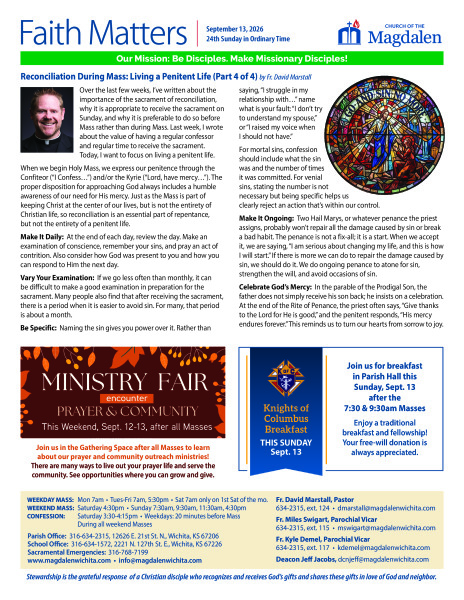 September 13, 2026 24th Sunday in Ordinary Time