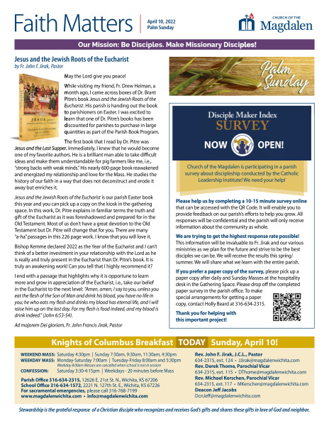 April 10, 2022 - Palm Sunday