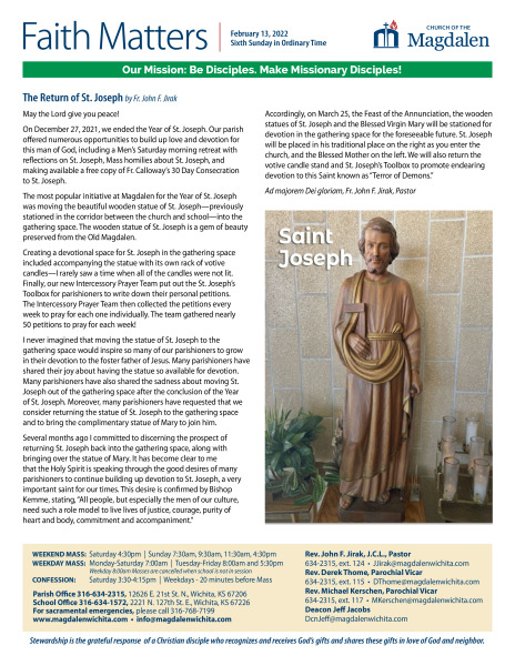 February 13, 2022 - Sixth Sunday in Ordinary Time