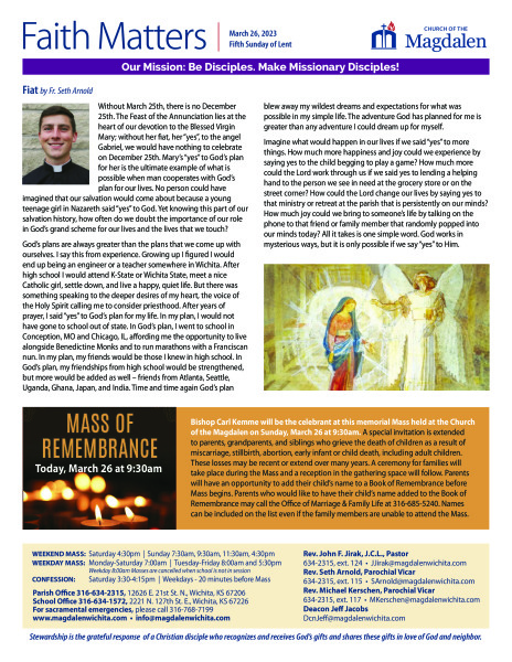 March 26, 2023 5th Sunday of Lent
