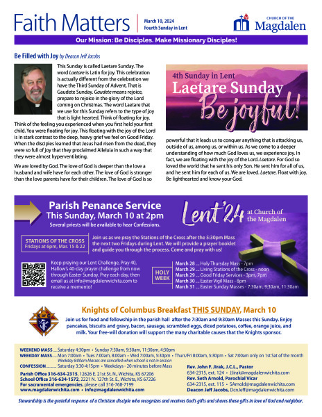 March 10, 2024 Fourth Sunday in Lent
