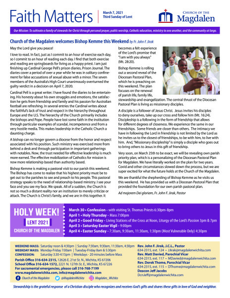 March 7, 2021 Third Sunday of Lent